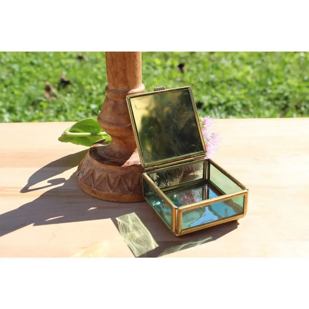 Handcrafted Brass and Glass Vintage 